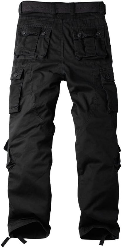 Men'S Cotton Casual Cargo Work Pants Baggy Camo Tactical Combat Trousers with 8 Pockets (No Belt) - WORLD TIME VISITS