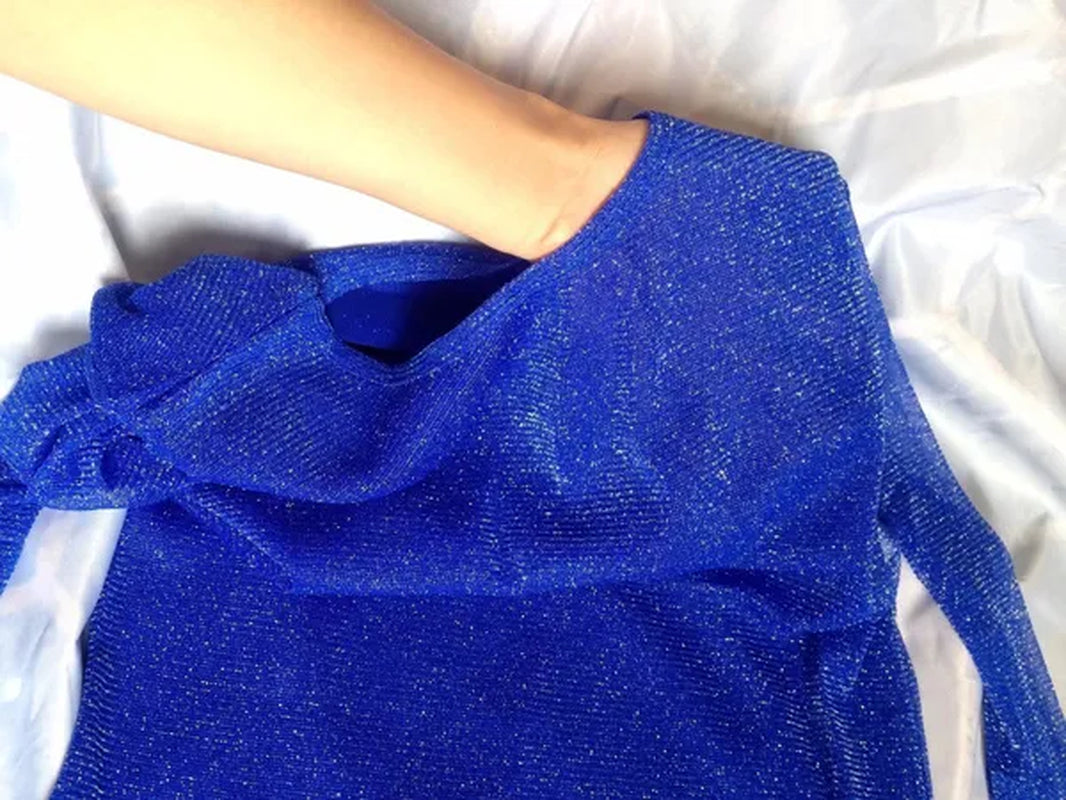 Korean new style sexy T-shirt Party Fashion New Wild Shiny Gold and Silver Mesh Yarn Round Neck Shirt Blouses