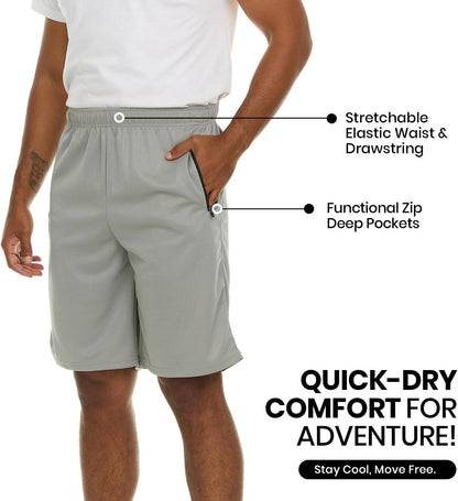 4 Pack: Men'S Dry-Fit Sweat Resistant Active Athletic Performance Shorts - WORLD TIME VISITS