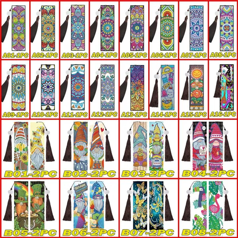 100 Styles DIY Butterfly Flower Diamond Painting Tassel Leather Bookmark 5D Fashion Cross Stitch Craft Christmas Gift @#A11 - WORLD TIME VISITS