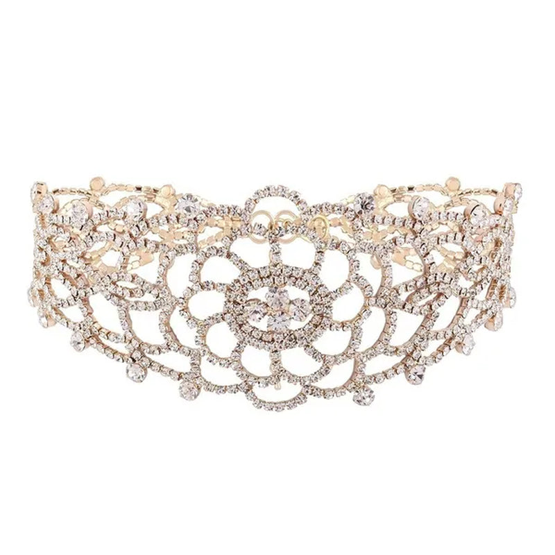 Full Diamond Pendant Necklace Crystal Rhinestone Choker Collar Women Wedding Jewelry
