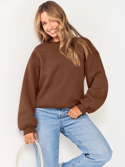 Women'S Sweatshirts Hoodies Crewneck Oversized Fleece Pullover Sweaters Cute Top Y2K Teen Girls Preppy Clothes 2024