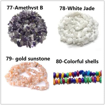 Natural Stone 5-8MM Irregular Shape Freeform Chip Bead Pink Quartz Amethysts Agates Lapis Lazuli for Jewelry Making DIY Bracelet16"