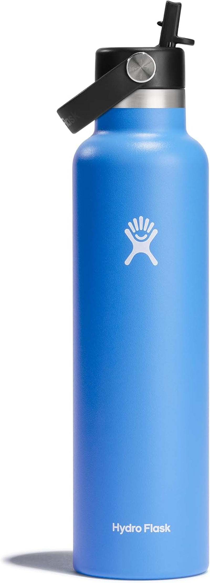 24 Oz Stainless Steel Standard Mouth Water Bottle with Flex Straw Cap and Double-Wall Vacuum Insulation - WORLD TIME VISITS