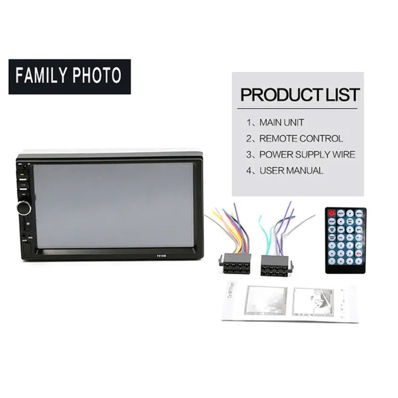 Amprime 2 Din Car Radio 7" LCD Touch Screen Autoradio 7018B Multimedia Player Bluetooth Car Stereo Radio Support Mirror-Link Rear View Camera - WORLD TIME VISITS