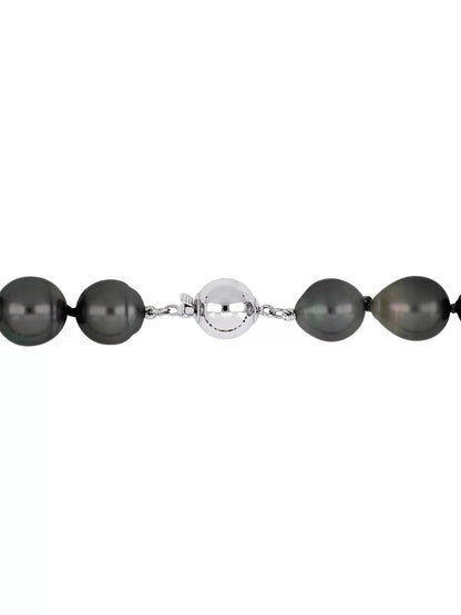 Women'S 9 - 12Mm Natural Shape Tahitian & Golden South Sea Pearl Sterling Silver Cluster Necklace