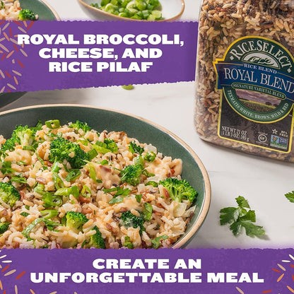 Royal Blend, Blend of Texmati White, Brown, Red, and Wild Rice, Premium Gluten Free Rice, Non-Gmo, 21 Ounce Jar