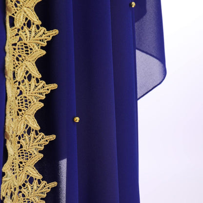 Muslim Dress for Women Loose Batwing Sleeved Hooded Beaded Embroidery Long Abaya Dress Kaftan Abayas Islamic Robe