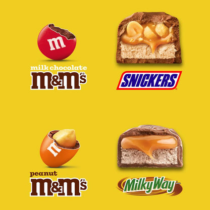 M&M'S, SNICKERS & MILKY WAY Fun Size Chocolate Candy Variety Pack, Party Size, 19.2 Oz Bulk Bag