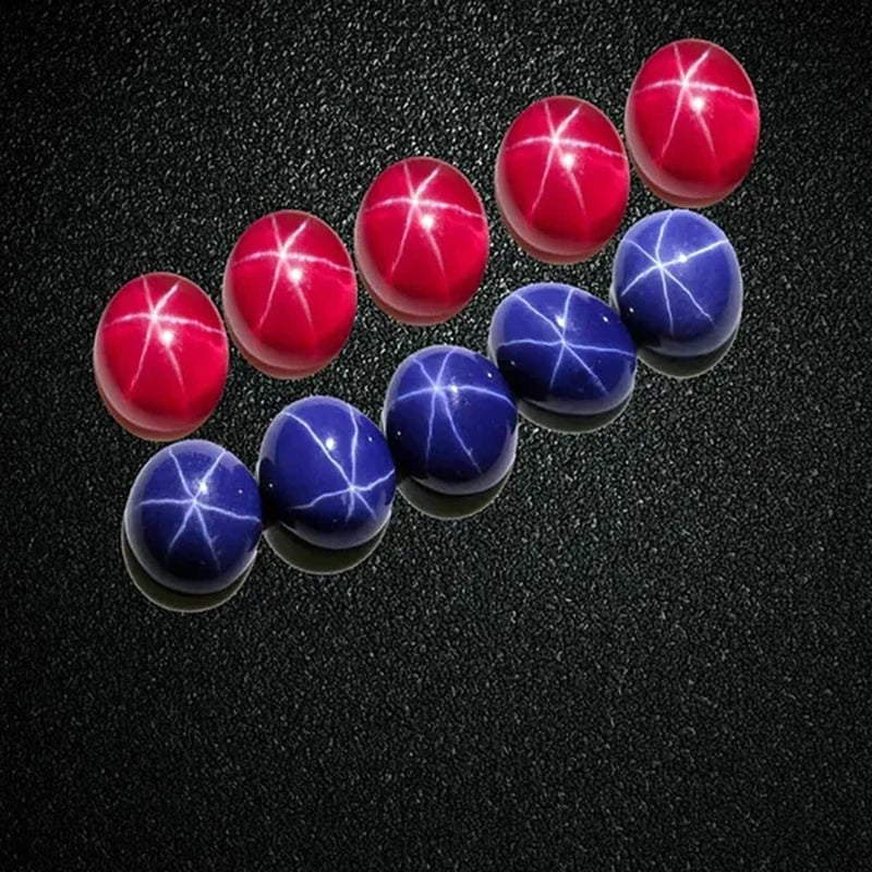 9x11mm NATURAL RUBY STAR SAPPHIRE 1 BUDS OVAL CABOCHON RING SIZE LOOSE GEMSTONE