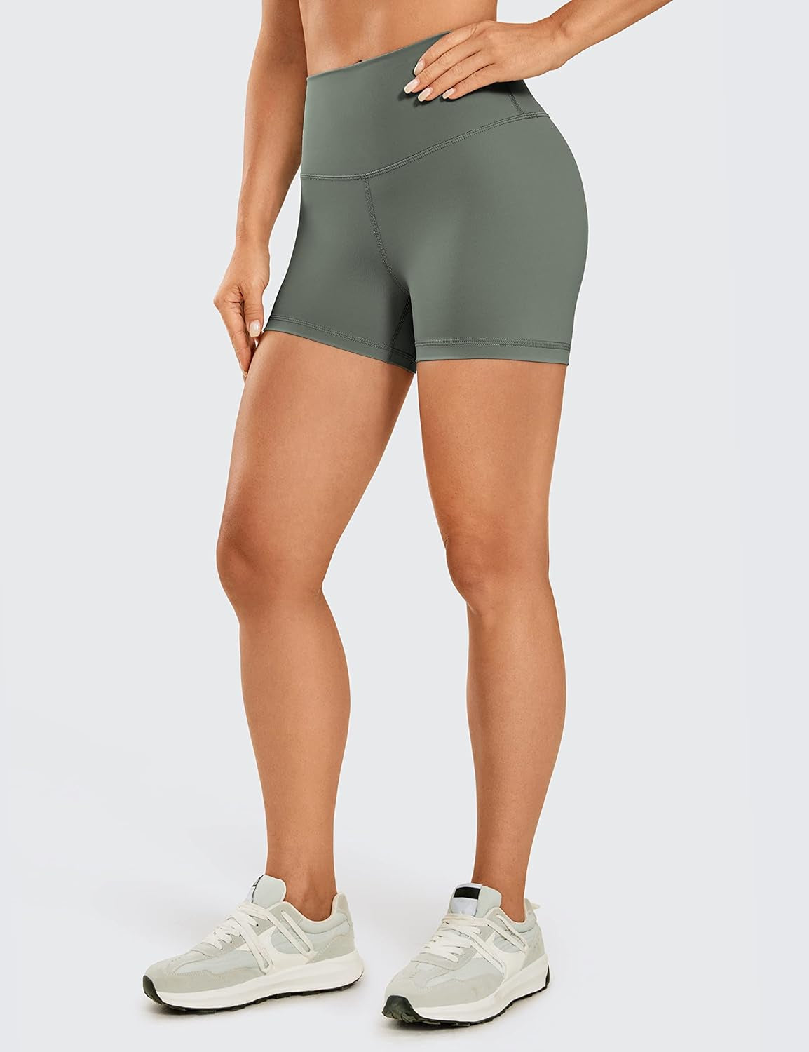 Women'S Naked Feeling Biker Shorts - 3 Inches High Waisted Yoga Workout Running Spandex