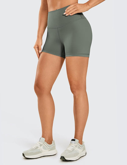 Women'S Naked Feeling Biker Shorts - 3 Inches High Waisted Yoga Workout Running Spandex