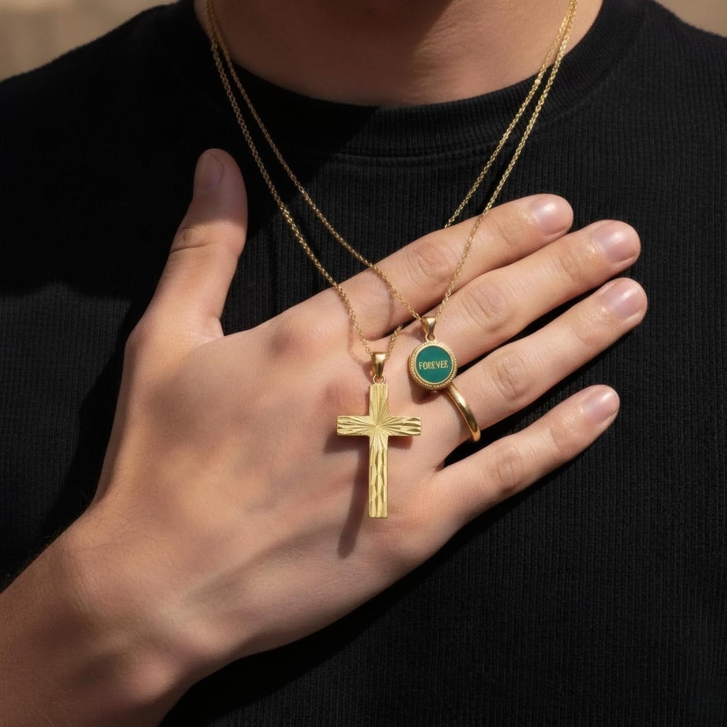 14K Gold Cross Necklace for Women Elegent Gold Cross Pendant Necklace Religious Jewelry Gift
