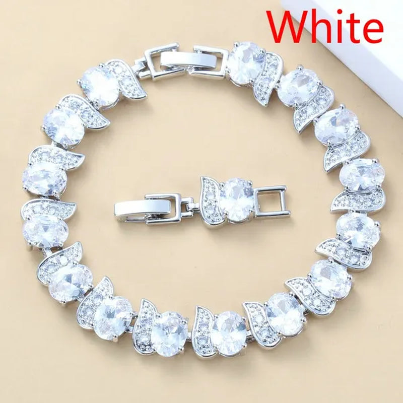 925 Silver Bracelet Multi-Color Zircon Bracelet Health Fashion Jewelry for Women 12 Colors Gemstone
