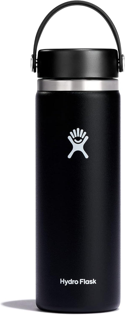 Wide Mouth Vacuum Insulated Stainless Steel Water Bottle with Leakproof Closeable Lid for Cold Water Drinks, Sports, Travel, Car and School - WORLD TIME VISITS