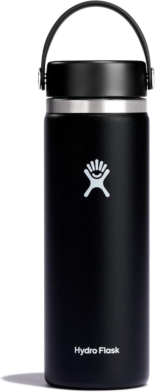 Wide Mouth Vacuum Insulated Stainless Steel Water Bottle with Leakproof Closeable Lid for Cold Water Drinks, Sports, Travel, Car and School - WORLD TIME VISITS