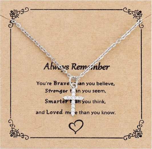 Cross Necklaces for Women Adults Ladies Best Friends Wife Catholic Gift Christening Necklace