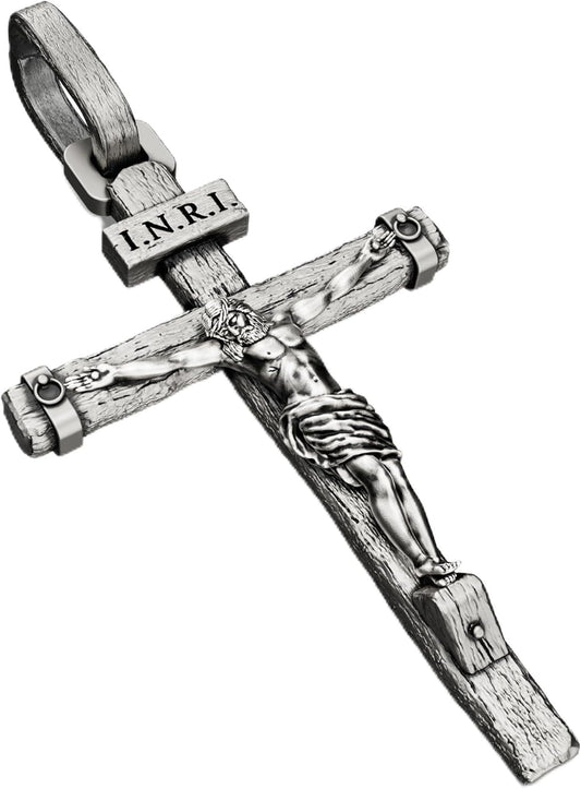 Crucifix Cross Necklace - Exquisite Jesus Pendant, Slatted Cross, Fade-Resistant, Skin-Friendly, Christian Jewelry for Men and Women - WORLD TIME VISITS