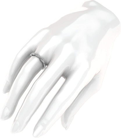 14K White Gold 2.5Mm Petite Twisted Vine Simulated Diamond Ring Wedding Band Matching Ring