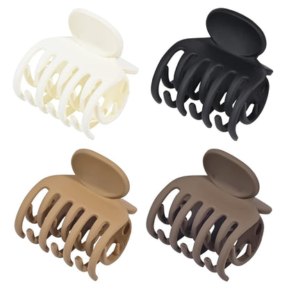 Double Row Teeth Hair Clips Small Claw Clips for Thin Hair 4 Pack 1.6" Medium Matte Non-Slip Short Hair Accessories for Women and Girls
