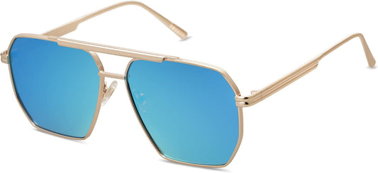 Retro Oversized Square Polarized Sunglasses for Women and Men Vintage Shades Classic Large Metal Sun Glasses