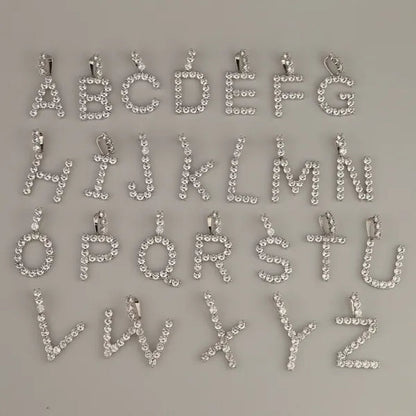 Men Hip Hop Iced Out Custom Name Tennis Letter Pendant Necklaces Cubic Zirconia Alphabet Charm Pendants Hiphop Women Jewelry