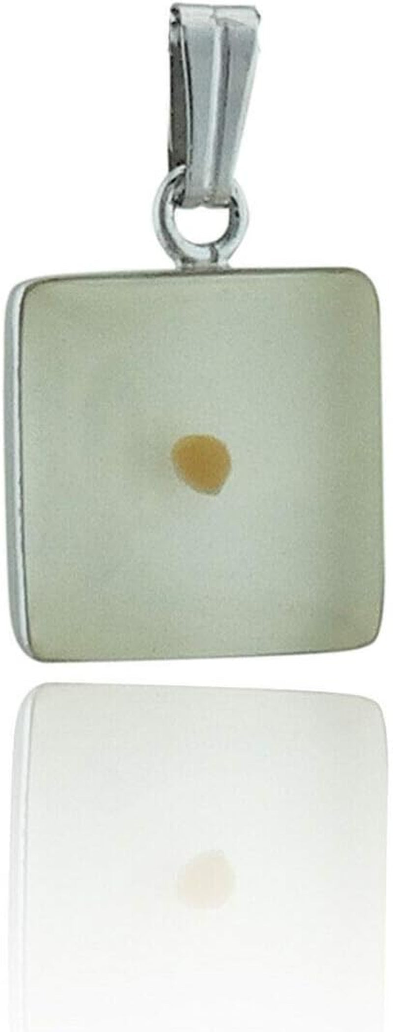 Real Mustard Seed Pendant Stainless Steel Resin Square White Faith Bible Charm - WORLD TIME VISITS