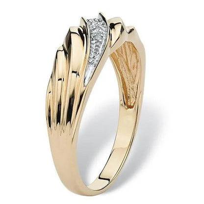 New Fashion Luxury Exquisite Twist Zirconia Ring Engagement Ring Lightning-Shaped Water Ripples on the Surface Zirconia Wedding Ring Size 5-12