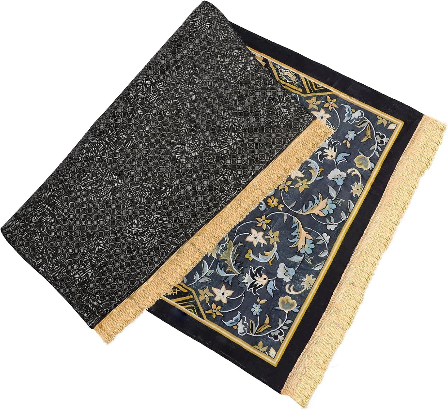 Thick Padded Muslim Prayer Rug Traditional Patterns Islam Prayer Mat with Tassels, Comfort Kneel Floor Carpet Islamic Namaz Rug Praying Mat Home Decor, Eid Ramadan Rug for Men Women Kids