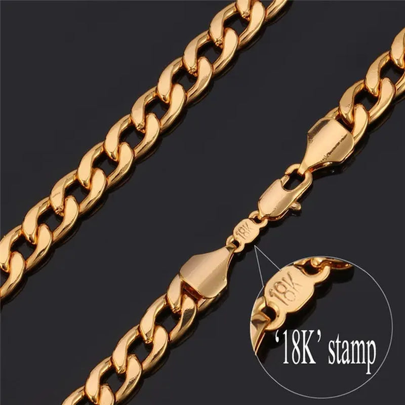 Men Cuban Link Bracelet 18K Stamp Platinum/Rose Gold/Yellow Gold Plated Curb Chain Bracelets