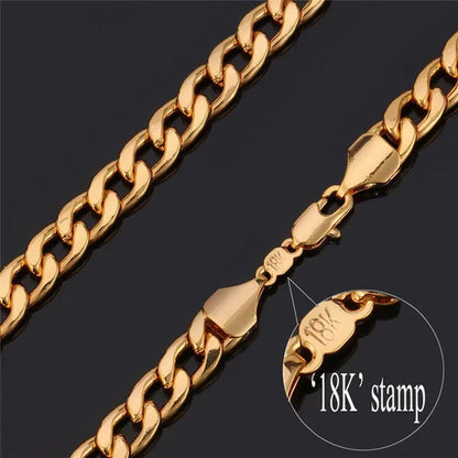 Men Cuban Link Bracelet 18K Stamp Platinum/Rose Gold/Yellow Gold Plated Curb Chain Bracelets