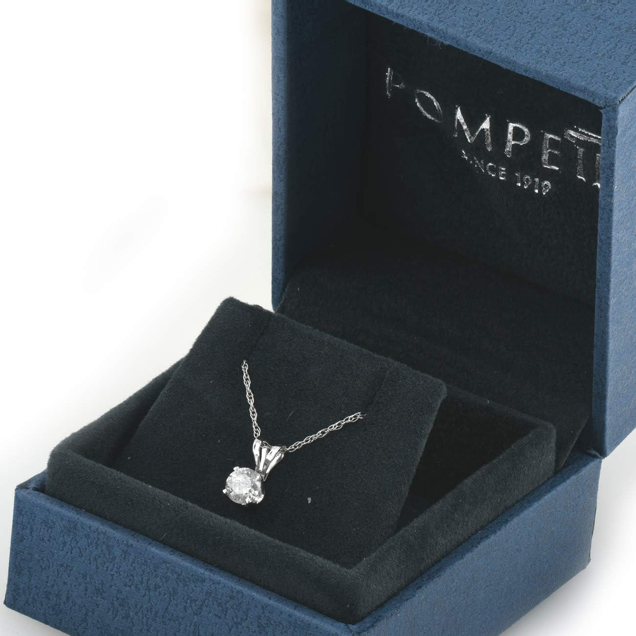 14K White or Yellow Gold 1/3 Ct Diamond Round-Cut Natural Solitaire Pendant Women'S 18" 14K Gold Chain Necklace