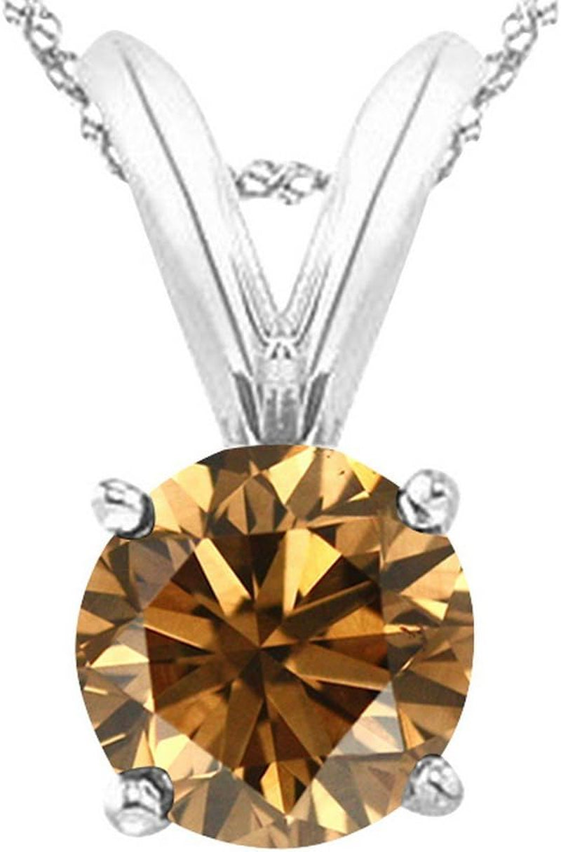 1/2 to 5 Carat round Natural Real Tanzanite/Sapphire/Ruby/Emerald/Black/Brown/Blue Diamond Pendant Necklace AAA Quality