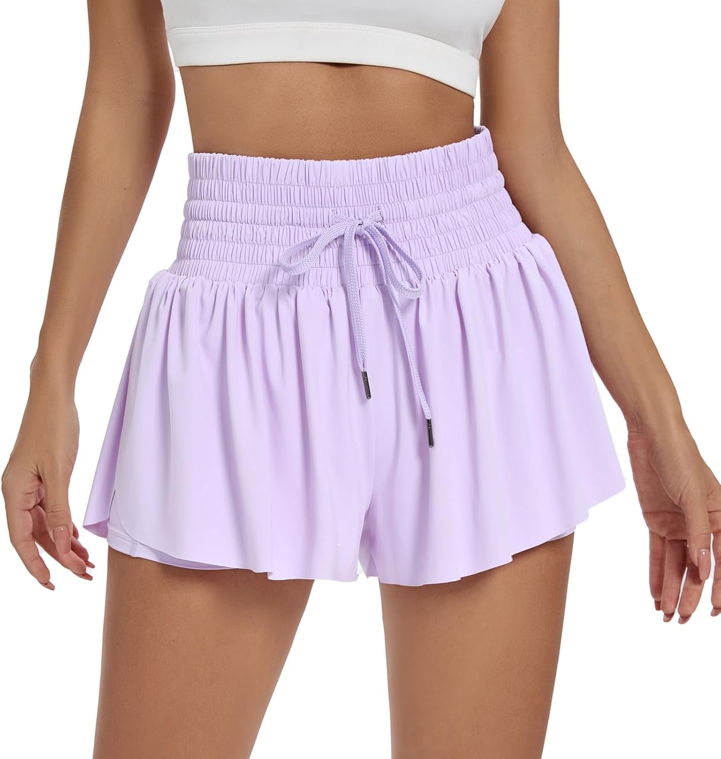 Flowy Athletic Shorts for Women Workout Running Gym Yoga High Waist Skort Sweat Skirt Cute Clothes Summer Outfits - WORLD TIME VISITS