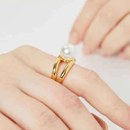 14K Gold French Vintage Oval Ring for Women Midi Stacking Dainty Open Adjustable Ring Christmas Gifts Jewelry