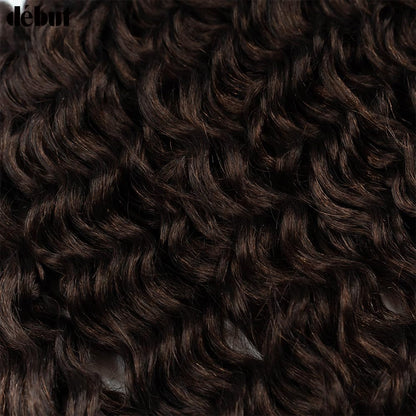 Synthetic Hair 8 Bundles with Simple Closure Water Wave High Temperature Fiber Wavy Hair Weave 9PCS 20 Inches 240G Brown