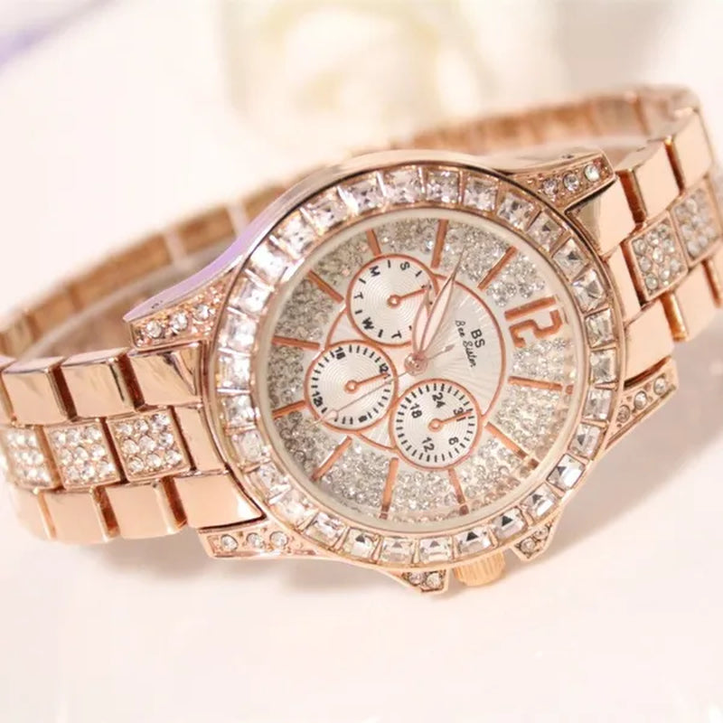 BS bee sister Luxury Creative Women Watches Gold Rhinestone Shining Design Bracelet Watches Ladies Women Wrist Watch Montre Femme - WORLD TIME VISITS
