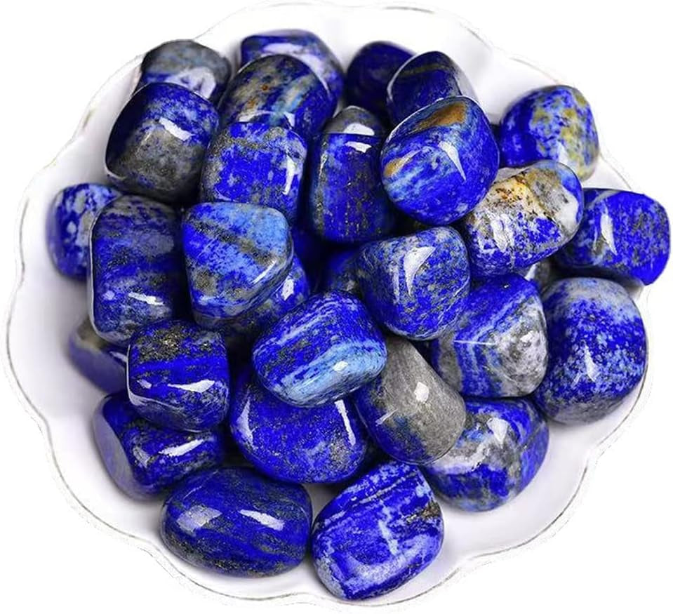 Lapis Lazuli Healing Crystal Stones, 1.25-2.0" Large Reiki Healing Gemstones Natural Tumbled Polished Stones for Energy Witchcraft Therapy Meditation