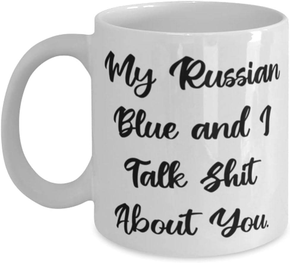 Reusable Russian Blue Cat 11Oz 15Oz Mug, My Russian Blue, Gifts for Cat Lovers, Present from Friends, Cup for Russian Blue Cat, Cat Mugs, Cat Lover Gifts, Mugs for Cat Lovers - WORLD TIME VISITS