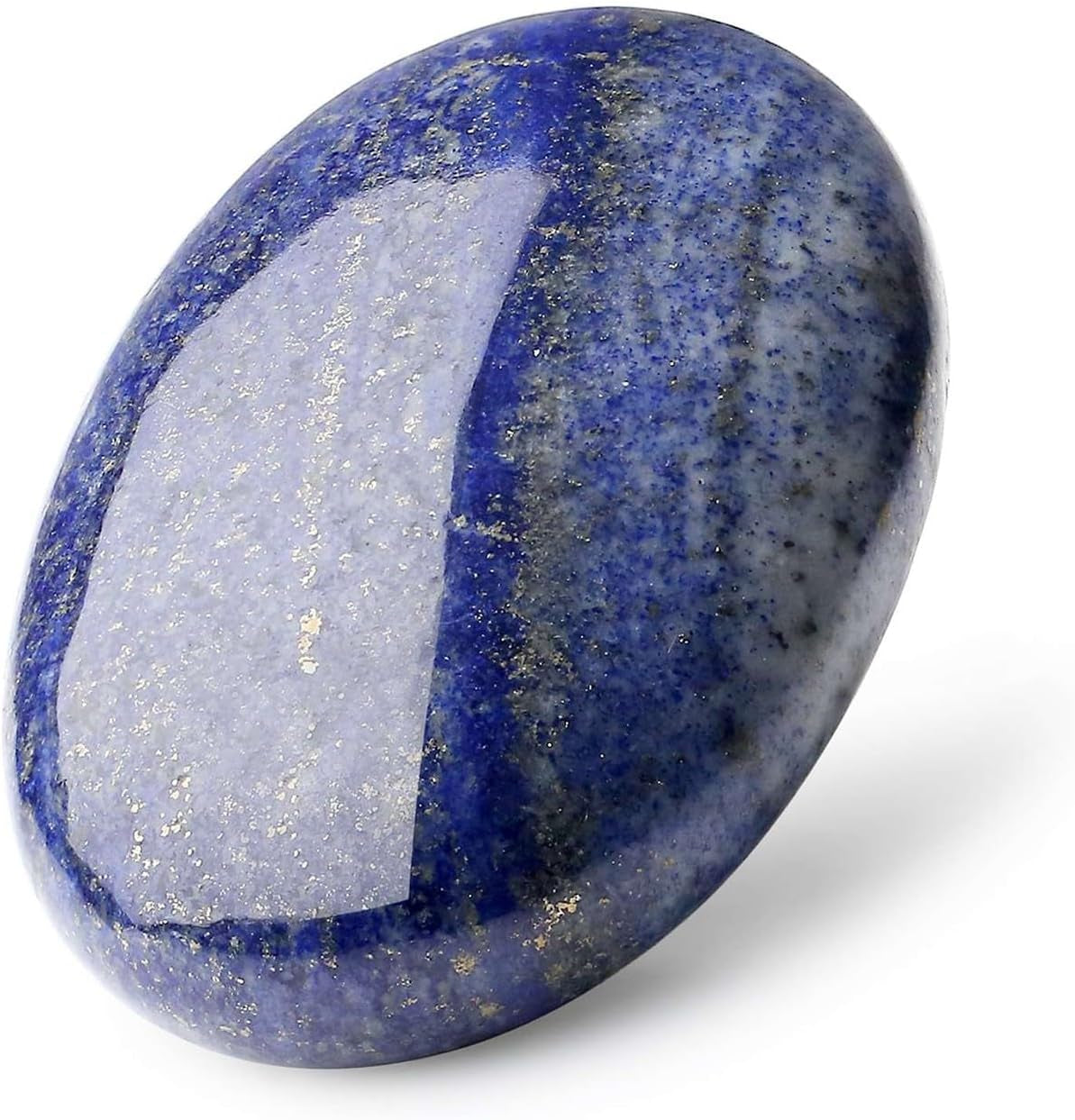 Lapis Lazuli 2.4" Large Palm Stone Healing Crystals Natural Gemstones Calming Effects Energy Balancing Reiki Polished Worry Stone Cleansing Protection Anxiety Stress Relief Therapy 1PC