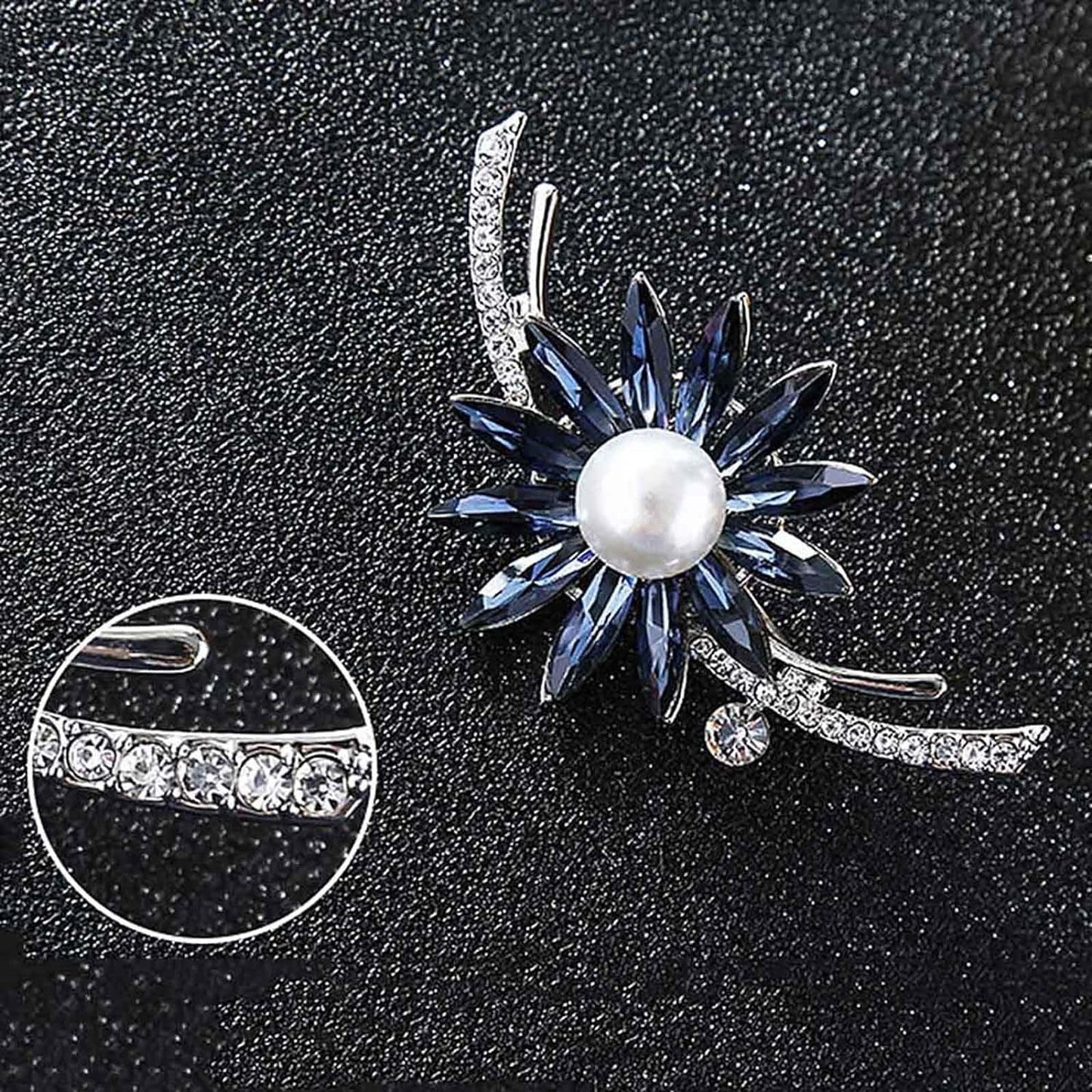 Brooch Flower Shape Rhinestone Design Alloy Fashion Clothes Brooch Pin for Party,Vintage Fashion Brooch Pins for Women Teen Girls Crafts Gift