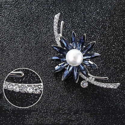 Brooch Flower Shape Rhinestone Design Alloy Fashion Clothes Brooch Pin for Party,Vintage Fashion Brooch Pins for Women Teen Girls Crafts Gift