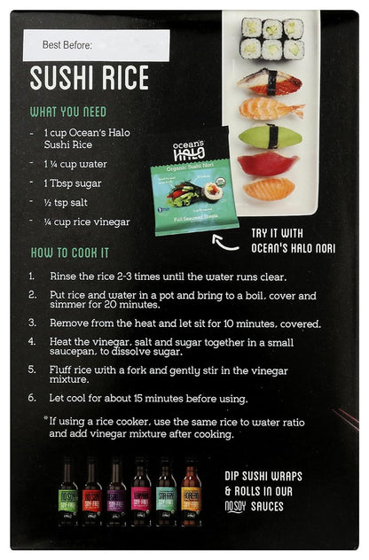 OCEANS HALO Organic Short Grain Sticky Rice, 32 OZ - WORLD TIME VISITS