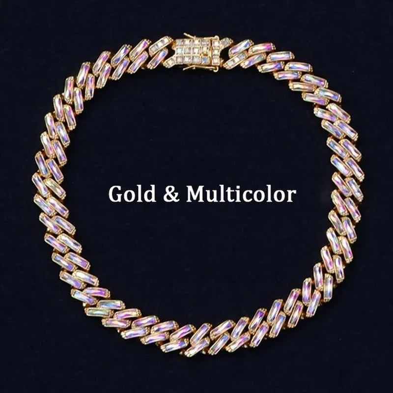 Cuban Link Chain Ice Out Chain Necklace For Men and Women Hip Hop Jewelry