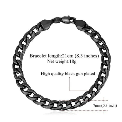 Men Cuban Link Bracelet 18K Stamp Platinum/Rose Gold/Yellow Gold Plated Curb Chain Bracelets