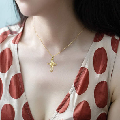 Celtic Knot Cross Necklace Sterling Silver Infinity Love Heart Pendant Necklace