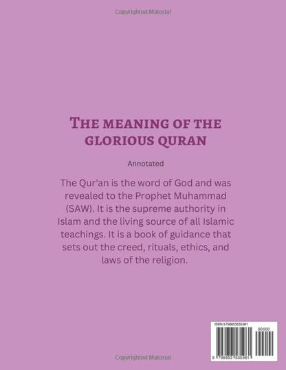 The Holy Qur'An: English Translation of the Quran [Annotated] | Pink Cover | Accurate and Authentic Translation of the Noble Qur'An
