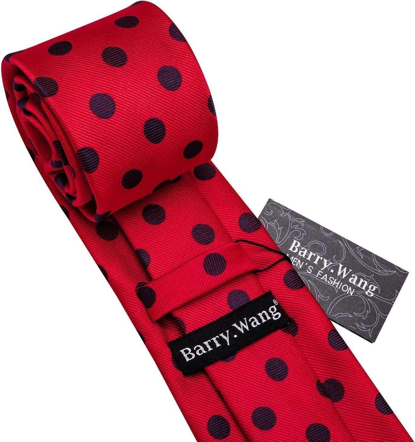 Men'S Tie Set Polka Dot Handkerchief Cufflinks Plaid Fashion Neckties Wedding Business