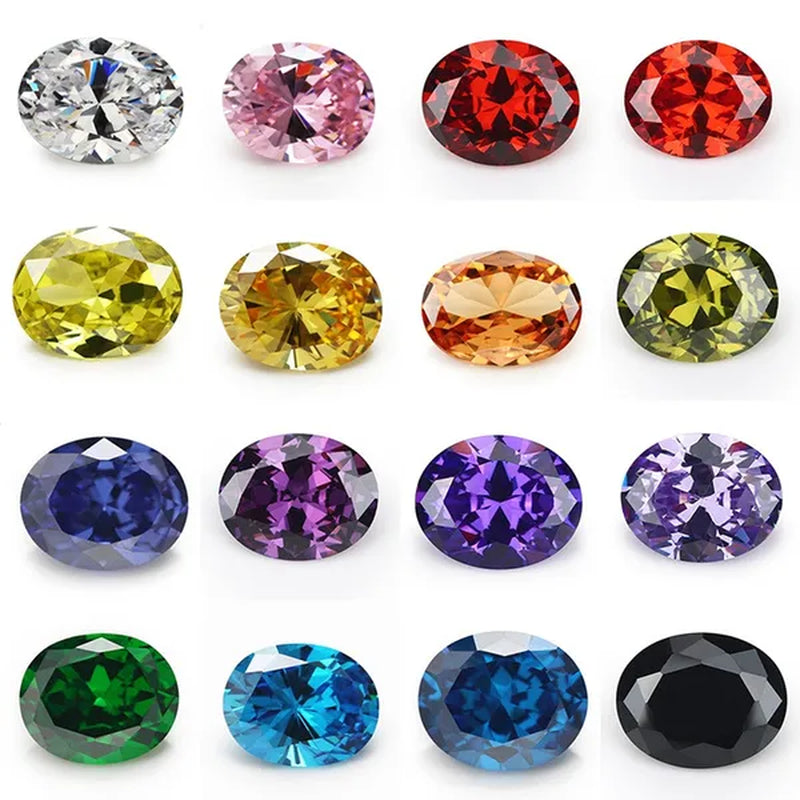 2PC 2.0Ct Loose Gemstone Oval Cut Cubic Zirconia Stone Jewelry Production Craft Bead Grade VVS 6*8Mm /0.23*0.31Inch - WORLD TIME VISITS