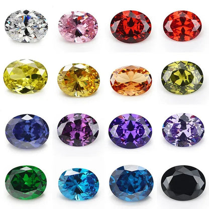 2PC 2.0Ct Loose Gemstone Oval Cut Cubic Zirconia Stone Jewelry Production Craft Bead Grade VVS 6*8Mm /0.23*0.31Inch